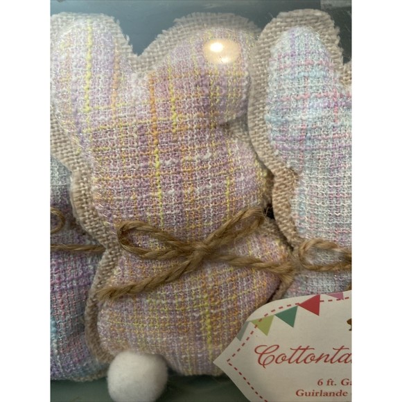 Cottontail Bunny Rabbit Garland Pastel Baby Shower Nursery Easter Spring 6-ft - Picture 3 of 3